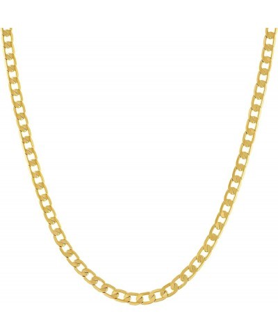 Beveled Cuban Link Curb Chain Necklaces 24k Real Gold Plated (3mm, 6mm & 9.5mm) 16 inches 3mm Gold $39.82 Necklaces