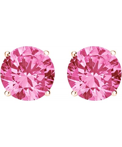 1/2-10 Carat Total Weight Pink Sapphire Stud Earrings 4 Prong Push Back Rose Gold 0.75 carats $131.28 Earrings