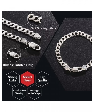 S925 Sterling Silver Cuban Link Bracelet for Mom Wife Daughter, Birthday Gifts for Mom Wife Daughter Jewelry 5/6/7mm Width 6....