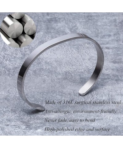 Encouragement Gifts Bracelet Cuff Bangle Women Mantra Quote Stainless Steel Silver Always and forever no matter what $11.03 B...