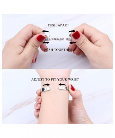 Encouragement Gifts Bracelet Cuff Bangle Women Mantra Quote Stainless Steel Silver Always and forever no matter what $11.03 B...