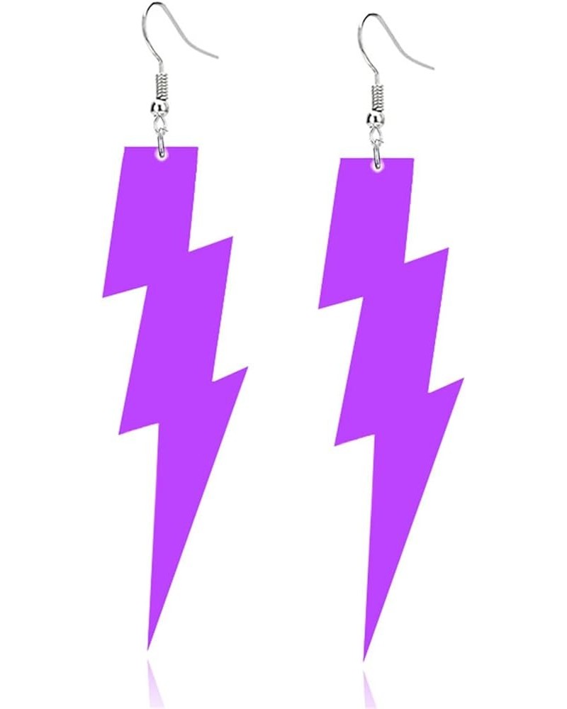 Acrylic Exaggerated Lightning Earrings Statement Punk Retro Geometric Delicate Neon Personalized Earrings Accessory Jewelry f...