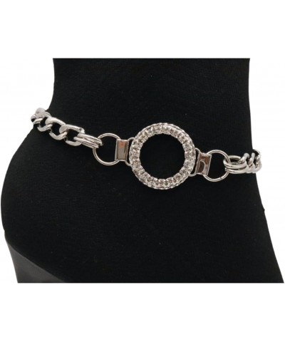 Women Western Boot Bracelet Silver Metal Chain Shoe Circle Bling Round Charm Anklet Jewelry $9.60 Anklets