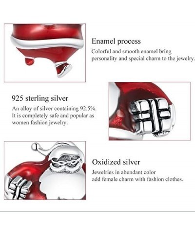 Snowflake Charms Authentic 925 Sterling Silver Charm Beads Christmas Charms Rose Gold Charms for Bracelets Santa Claus Charm ...