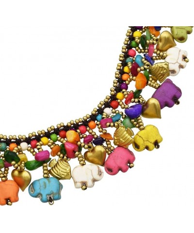 Bohemian Short Necklace Rretro Elephant Shape Beads Pendant Ethnic Style Collar Necklace Ladies Jewelry $9.30 Necklaces