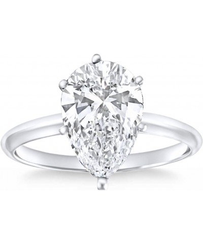 Certified 1 1/2 Carat Pear Shape Diamond Solitaire Engagement Ring in 14k White or Yellow Gold Lab Grown (VS2) White Gold $36...