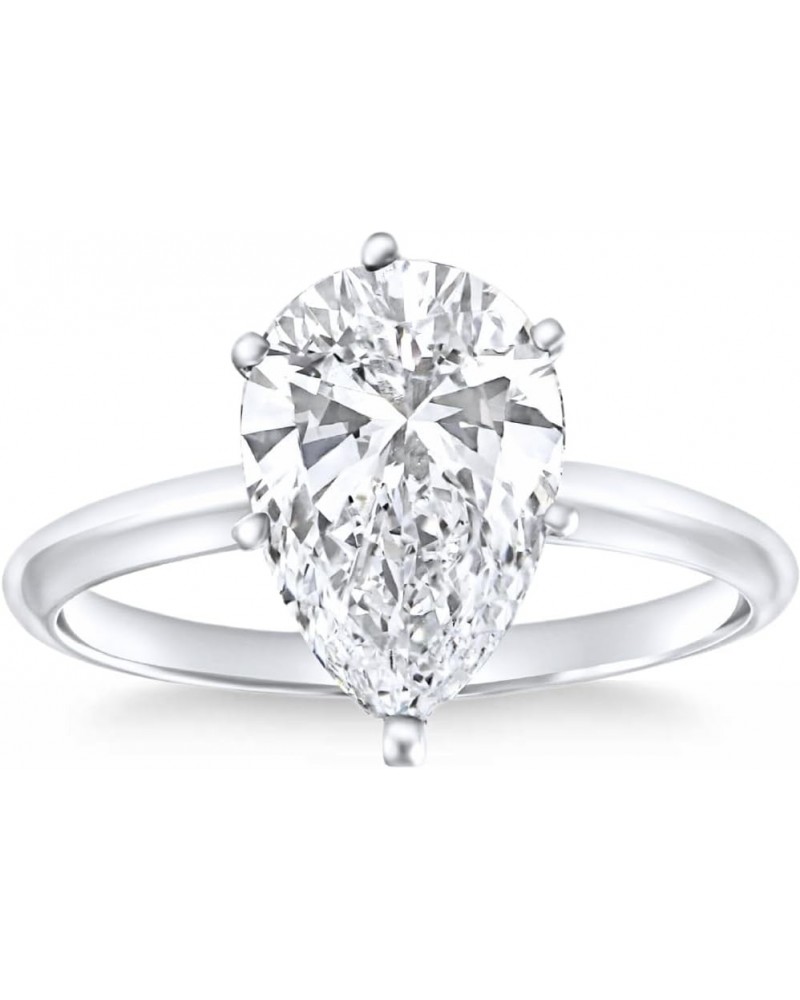 Certified 1 1/2 Carat Pear Shape Diamond Solitaire Engagement Ring in 14k White or Yellow Gold Lab Grown (VS2) White Gold $36...