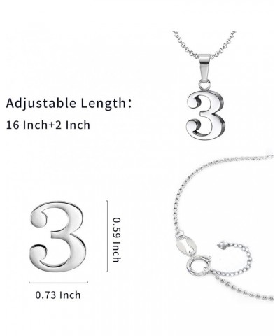 925 Sterling Silver Number 0-9 Charms Pendant Necklace with Chain Two $12.60 Necklaces