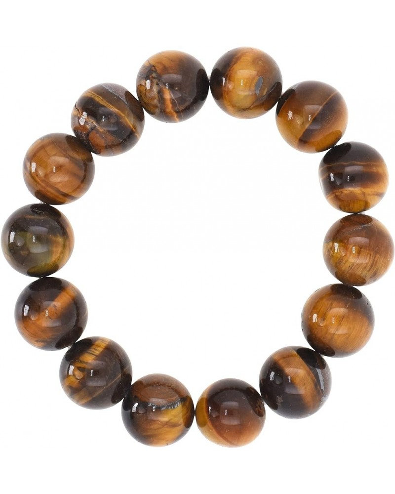 Mens Tiger Eye Bracelet - Unisex Natural Tigers Eye Crystal Stone Bead Bracelet for Women 14mm Round Beads $10.02 Bracelets