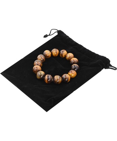 Mens Tiger Eye Bracelet - Unisex Natural Tigers Eye Crystal Stone Bead Bracelet for Women 14mm Round Beads $10.02 Bracelets