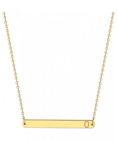 Gold Silver Rose Gold Horizontal Bar Necklace Stainless Steel 18K Gold Plated Bar Necklace Ladies Adjustable Chain golden-O $...