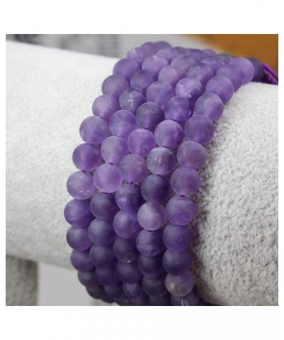 Gem Semi Precious Gemstones 6mm Round Beads Stone Crystal Adjustable Braided Bracelets Unisex A Grade Matt Amethyst $7.73 Bra...