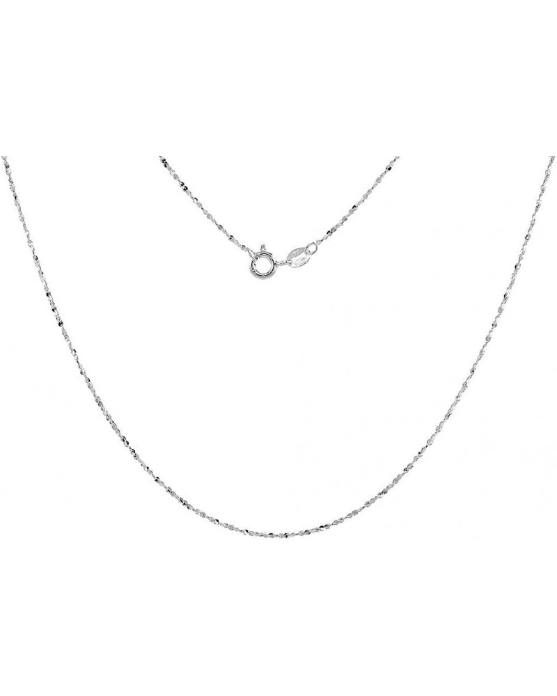 Sterling Silver Diamond Cut Twisted Serpentine Chain 1.1mm Very Thin Nickel Free Italy, sizes 7-30 inch $11.23 Necklaces