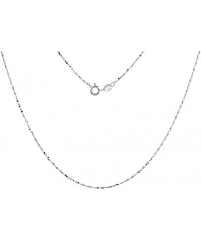 Sterling Silver Diamond Cut Twisted Serpentine Chain 1.1mm Very Thin Nickel Free Italy, sizes 7-30 inch $11.23 Necklaces