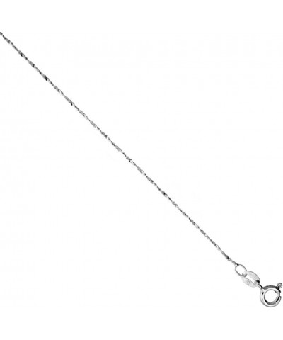 Sterling Silver Diamond Cut Twisted Serpentine Chain 1.1mm Very Thin Nickel Free Italy, sizes 7-30 inch $11.23 Necklaces