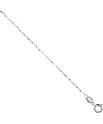 Sterling Silver Diamond Cut Twisted Serpentine Chain 1.1mm Very Thin Nickel Free Italy, sizes 7-30 inch $11.23 Necklaces