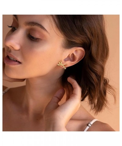 Ribbon Bow Stud Earrings Gold Stud Earrings for women jewelry Gift Style 4 $8.69 Earrings