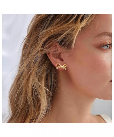 Ribbon Bow Stud Earrings Gold Stud Earrings for women jewelry Gift Style 4 $8.69 Earrings