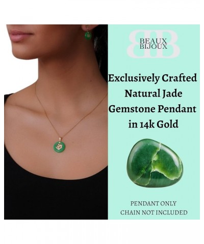 Genuine Jade Pendants for Women - Natural Green Jade Good Luck Gemstone Pendants in 14k Gold - Unique Meaningful Jewelry Gift...