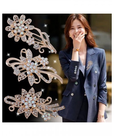 Exquisite Rhinestone Flower/Butterfly Brooches, Luxury Elegant Brooch Pins Sparkling Banquet Jewelry Gifts for Women, Girls, ...