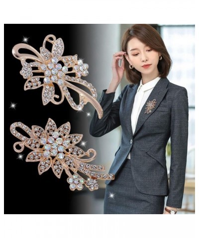 Exquisite Rhinestone Flower/Butterfly Brooches, Luxury Elegant Brooch Pins Sparkling Banquet Jewelry Gifts for Women, Girls, ...