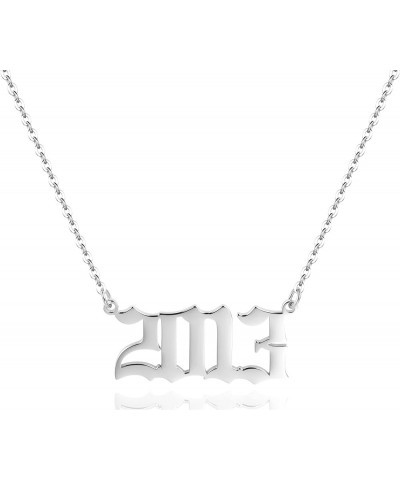 Birth Year Necklace for Women,Stainless Steel Birth Year Number Pendant Necklace Birthday Anniversary 2013 $7.13 Necklaces