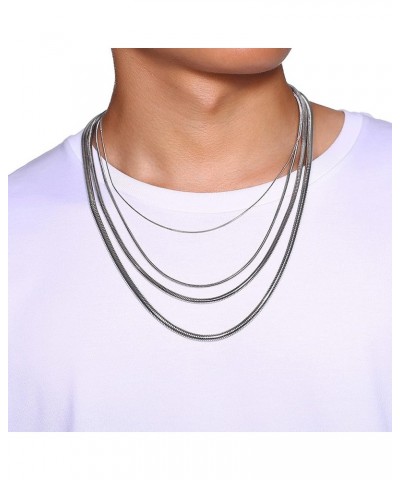 Stainless Steel 1mm-4mm Round Snake Chain Necklace for Women Girl Silver-2mm-20 Inches-1pack $7.83 Necklaces