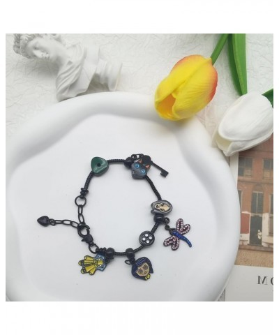 Coraline Bracelet - Key and Green Looking Stone Dragonfly- Horror Movie Cartoon Cosplay Accessories - Skull Collar Merchandis...