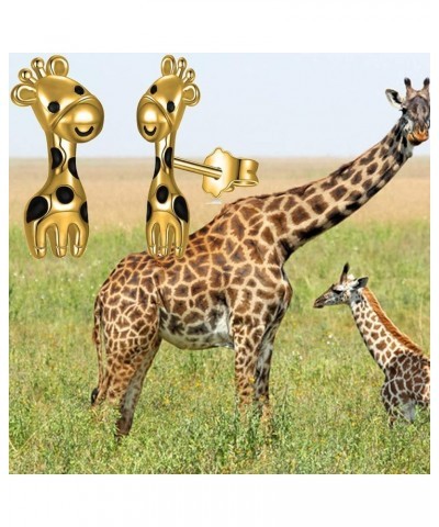 Giraffe Earrings Animal Jewelry Giraffe Lovers Gift for Mom Girlfriend Women Teen Girls Giraffe Earrings-RG $8.47 Earrings