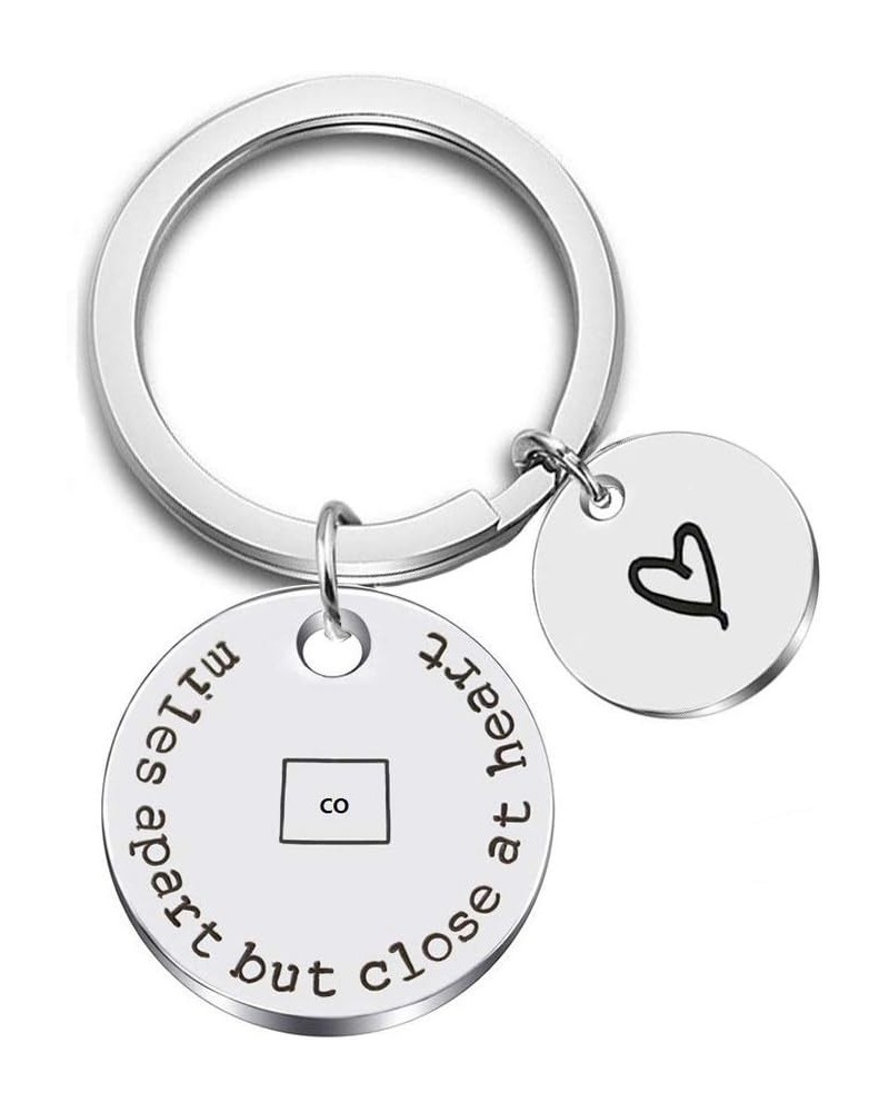 Miles Apart but Close at Heart United States Keychain Moving Away Gift Going Away Gift Long Distance Relationship Gift Co-col...