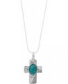 'Cross To Wear' Pressed Turquoise Pendant Necklace in Sterling Silver, 22" + 2 24.0 Inches $84.00 Necklaces