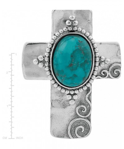 'Cross To Wear' Pressed Turquoise Pendant Necklace in Sterling Silver, 22" + 2 24.0 Inches $84.00 Necklaces