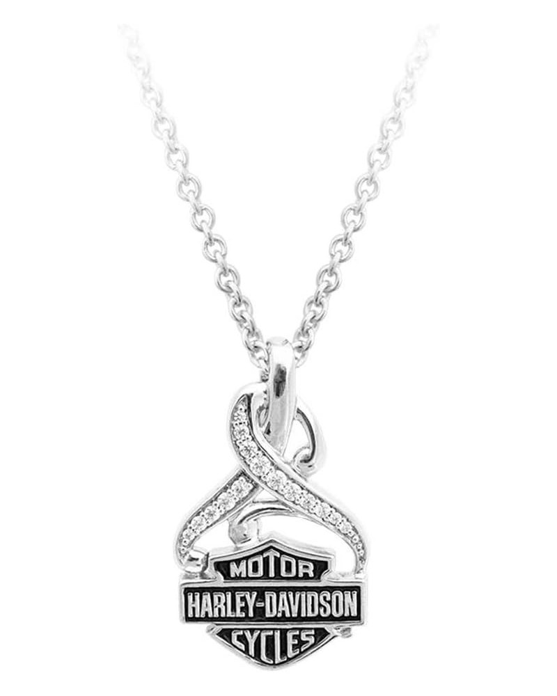 Harley-Davidson Women's Bling Crystal Filigree B&S Necklace, Silver HDN0409-16 $68.43 Necklaces