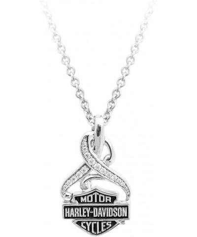 Harley-Davidson Women's Bling Crystal Filigree B&S Necklace, Silver HDN0409-16 $68.43 Necklaces