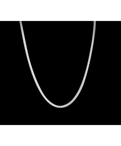 Authentic Sterling Silver 0.8mm 1mm 2mm 3mm Box Chain Necklace Tarnish Resistant Hypoallergenic Nickel Free Women Men Jewelry...