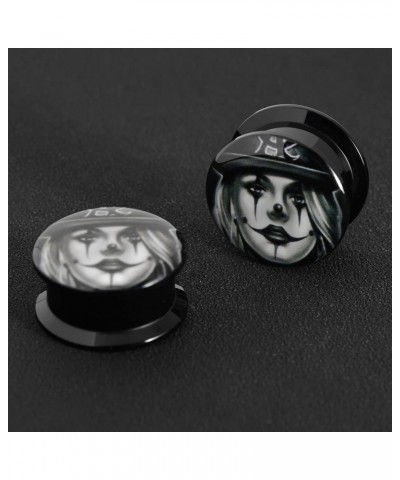 1 Pair Acrylic Solid Screw On Ear Plugs Tunnels Santa Muerte Death Goodness Resin Allergy Free Stretcher For Women Men Body P...