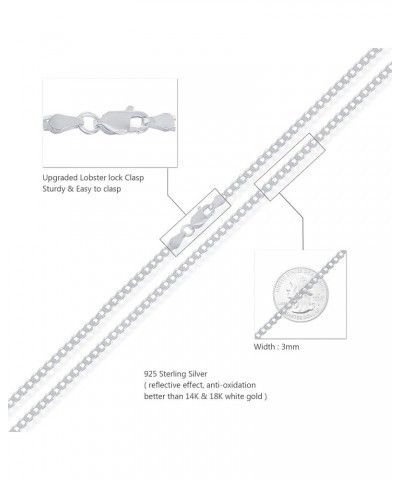 Chain Necklace 3MM Sterling Silver .925 Curb Link For Men And Women, Made In Italy 18.0 Inches Silver $18.97 Necklaces