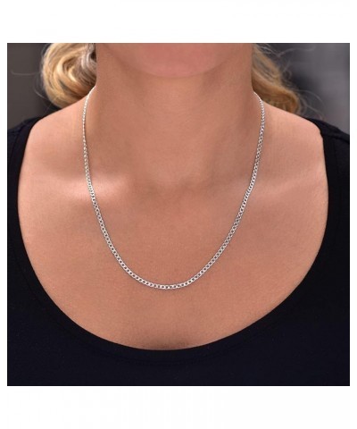 Chain Necklace 3MM Sterling Silver .925 Curb Link For Men And Women, Made In Italy 18.0 Inches Silver $18.97 Necklaces