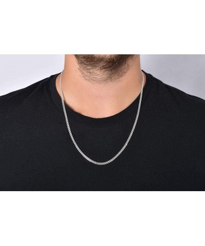 Chain Necklace 3MM Sterling Silver .925 Curb Link For Men And Women, Made In Italy 18.0 Inches Silver $18.97 Necklaces