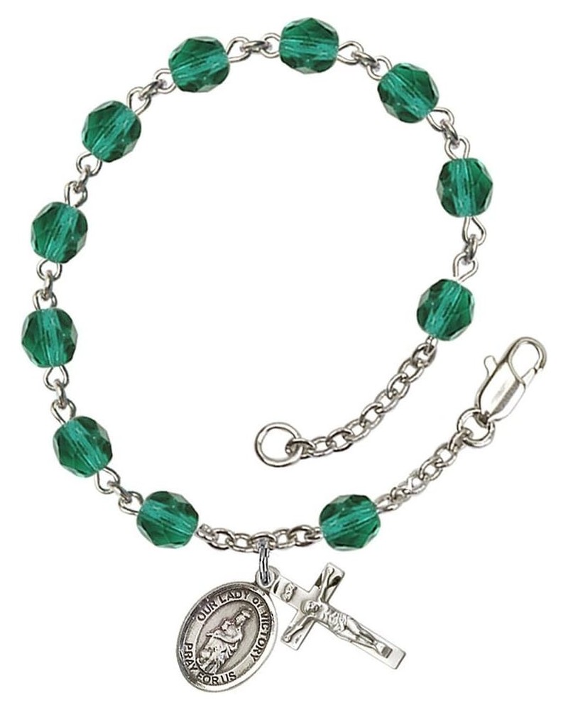 December Birth Month Bead Rosary Bracelet with Patron Saint Petite Charm, 7 1/2 Inch Our Lady of Victory $39.85 Bracelets