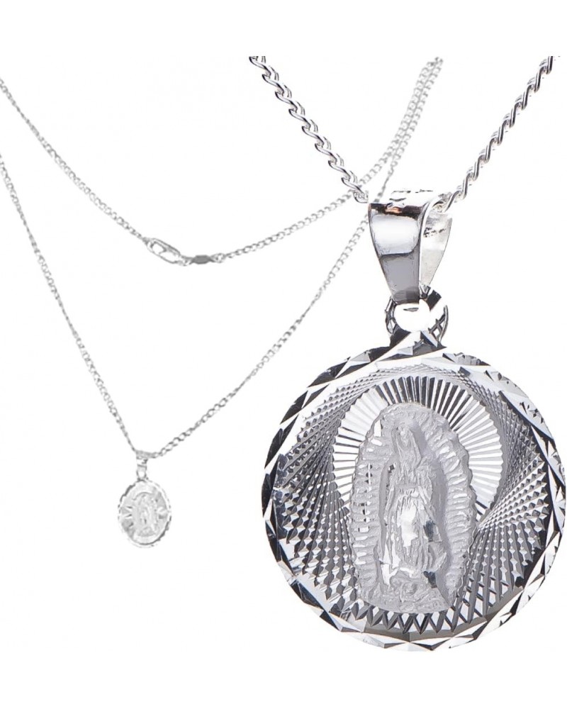 Guadalupe virgin silver medal charm, Taxco sterling silver 925 pendant Virgen de Guadalupe, Virgin Mary silver medal, Religio...