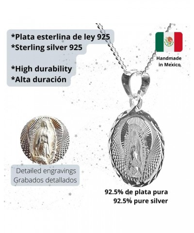 Guadalupe virgin silver medal charm, Taxco sterling silver 925 pendant Virgen de Guadalupe, Virgin Mary silver medal, Religio...