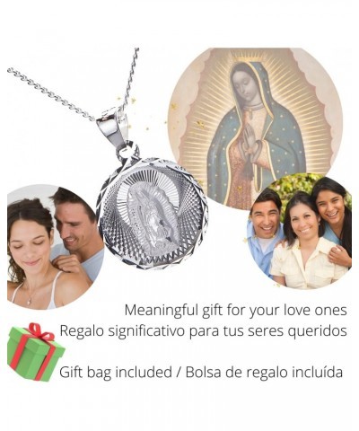 Guadalupe virgin silver medal charm, Taxco sterling silver 925 pendant Virgen de Guadalupe, Virgin Mary silver medal, Religio...