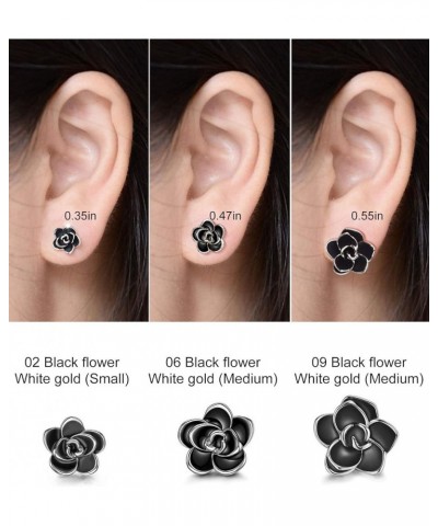 Rose Flower Stud Earrings for Sensitive Ears Hypoallergenic, Cute Gold And Silver Ear Studs for Women Girl, Nickel Free 0.55 ...