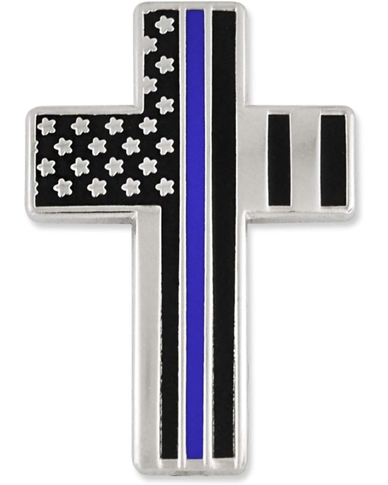 Thin Blue Line Lapel Pin 10 Pack American Flag Cross $30.47 Others