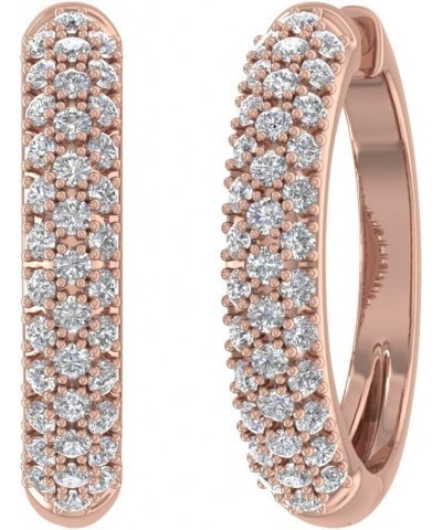 1/2 Carat Diamond Hoop Earrings in 10K Gold Rose Gold $107.20 Earrings