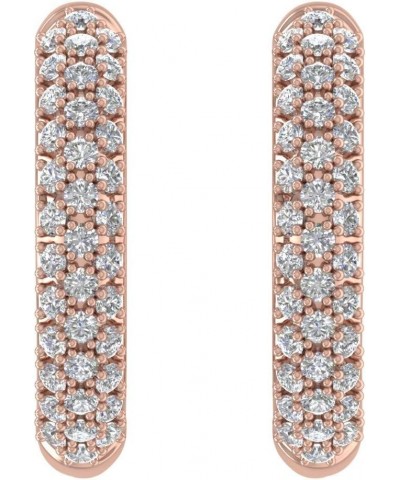 1/2 Carat Diamond Hoop Earrings in 10K Gold Rose Gold $107.20 Earrings