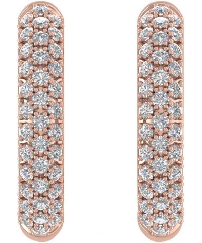 1/2 Carat Diamond Hoop Earrings in 10K Gold Rose Gold $107.20 Earrings