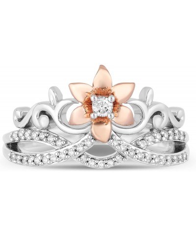 Enchanted Disney Fine Jewelry 14K Rose Gold over Sterling Silver with 1/5 Cttw Diamonds Rapunzel Fashion Ring. $69.70 Rings