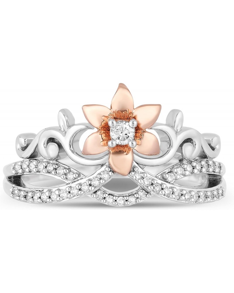 Enchanted Disney Fine Jewelry 14K Rose Gold over Sterling Silver with 1/5 Cttw Diamonds Rapunzel Fashion Ring. $69.70 Rings